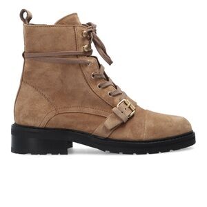 All Saints Women's Tan Suede Donita Combat Boots